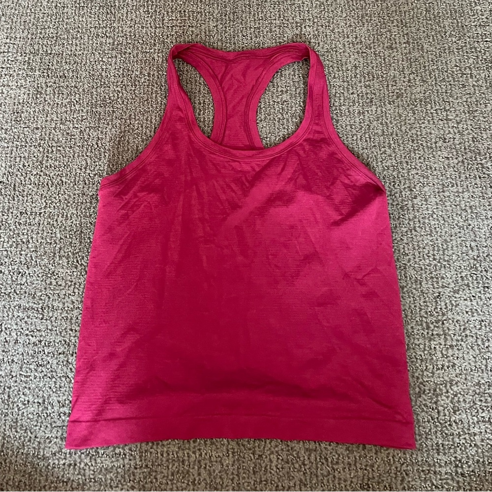 Swiftly Tech Racerback Tank Top 2.0* Race Length - Raspberry/Dark Pink - 8